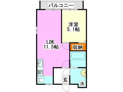 モアメゾン(1LDK/2階)の間取り写真