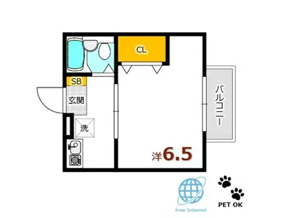 グランドール高田A棟(1K/1階)の間取り写真