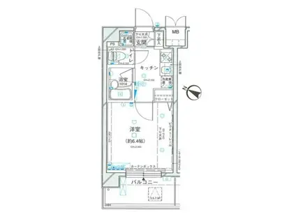 パレステュディオ芝浦(1K/7階)の間取り写真