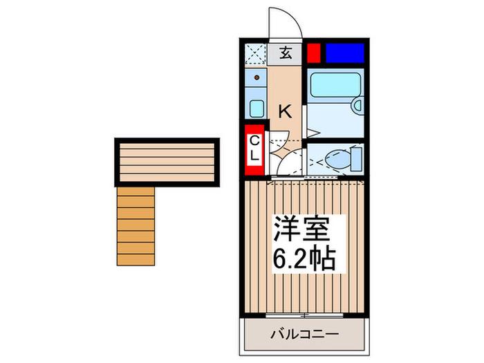 ミツワハイツ(1K/2階)の間取り写真