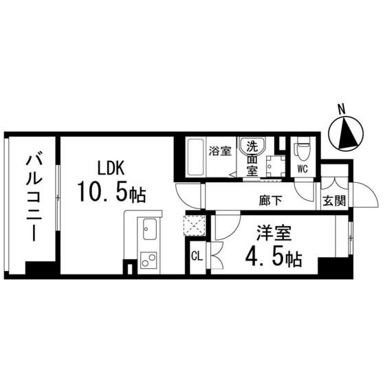 ディークレスト太子堂駅前ウエスト(1LDK/3階)の間取り写真