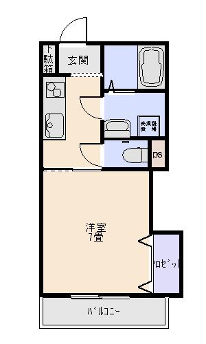 グランドパレス清川B(1K/2階)の間取り写真