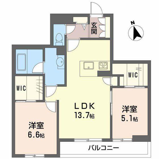 グランべレオ(2LDK/2階)の間取り写真