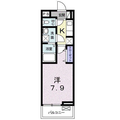 フローズ21(1K/2階)の間取り写真