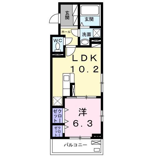 ベラ ヴィータ(1LDK/2階)の間取り写真