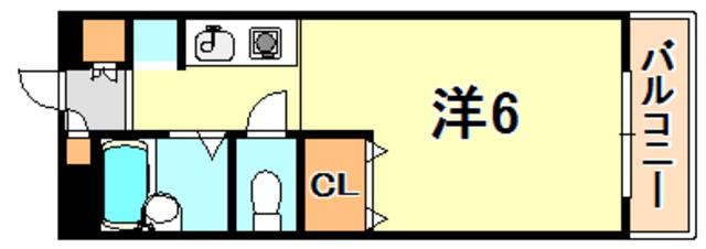 ヴィーナスブリッジ垂水弐番館(1K/2階)の間取り写真