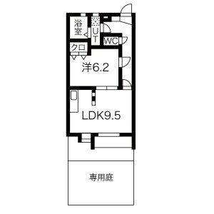 パルティルJ(1LDK/1階)の間取り写真