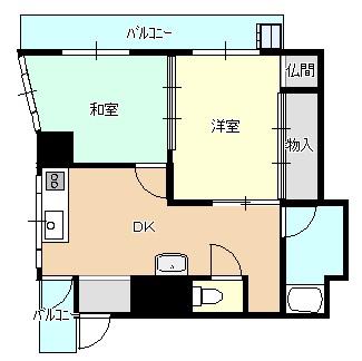 内藤ビル(2DK/4階)の間取り写真