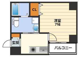 ラフォーレ松ヶ枝I(1K/7階)の間取り写真