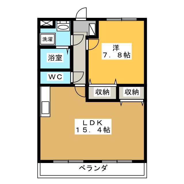 パンヴィラジュ(1LDK/1階)の間取り写真