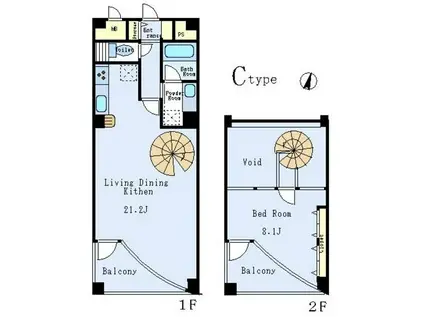 マリアージュ(1LDK/1階)の間取り写真