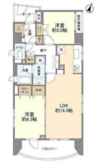 クレッセント麻布ビュータワー(2LDK/3階)の間取り写真