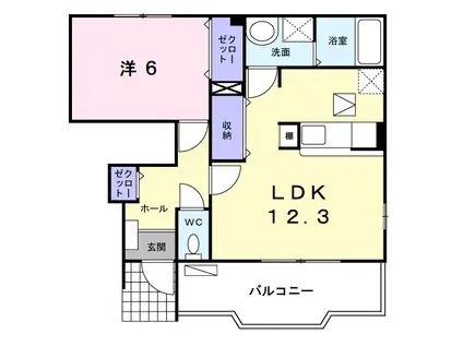 パツィエンテ カプリコルノ I(1LDK/1階)の間取り写真