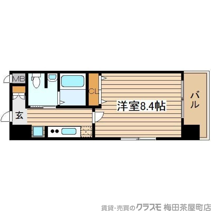 グランカーサ梅田北(1K/10階)の間取り写真