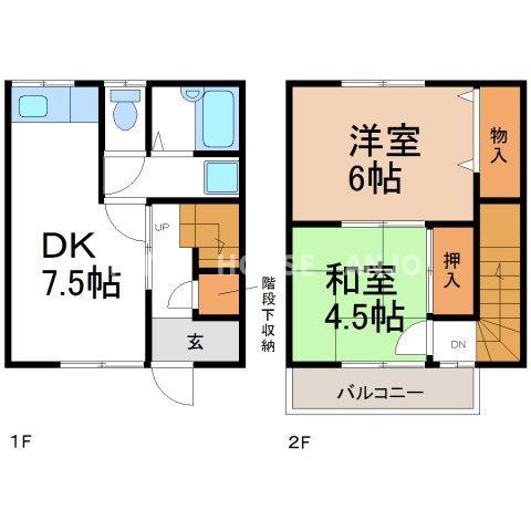 コーポ末広1(2LDK/1階)の間取り写真