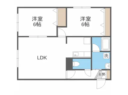 アルファ菊水(2LDK/2階)の間取り写真