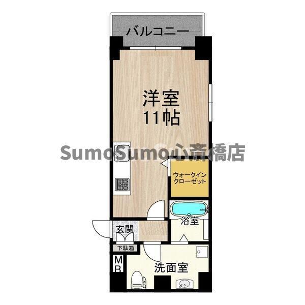 M.HILLS西本町(ワンルーム/11階)の間取り写真