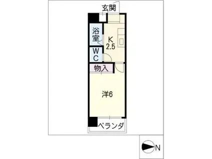 ファミール アン(1K/1階)の間取り写真