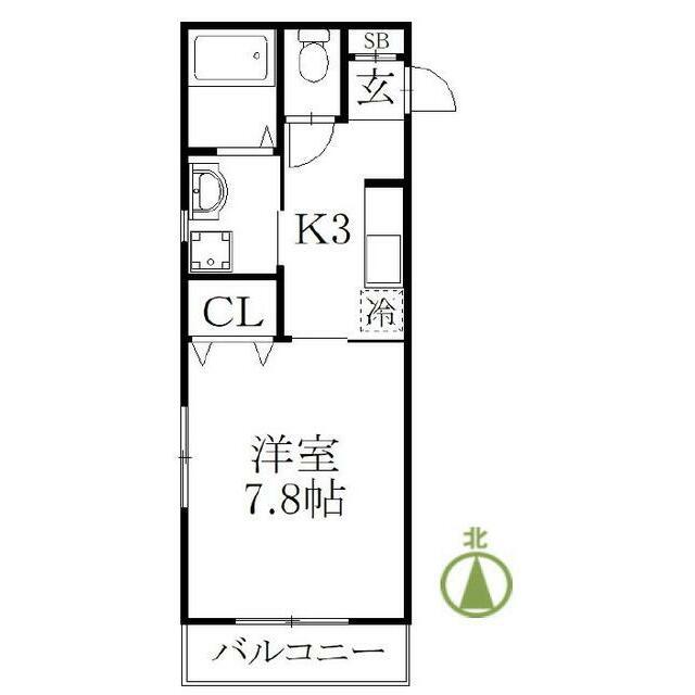 エスペランスBENTEN(1K/1階)の間取り写真