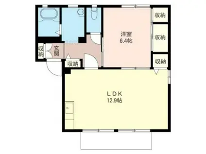 エスペランサA(1LDK/1階)の間取り写真