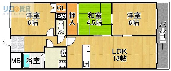 TM14(3LDK/3階)の間取り写真