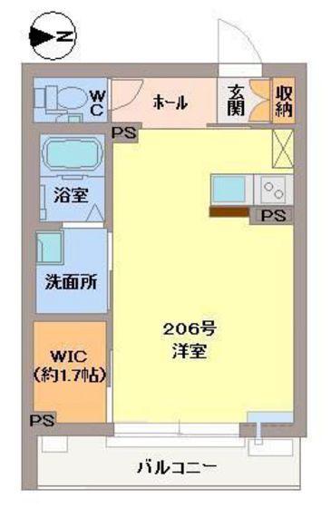 アドラシオン津島(ワンルーム/2階)の間取り写真