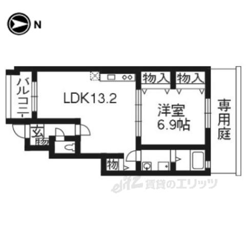 LA・ROCHELLE(1LDK/1階)の間取り写真
