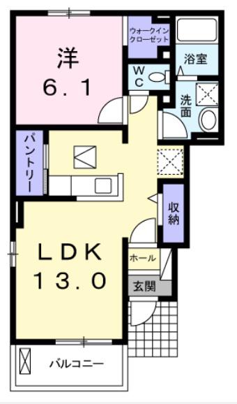 エピナールC(1LDK/1階)の間取り写真