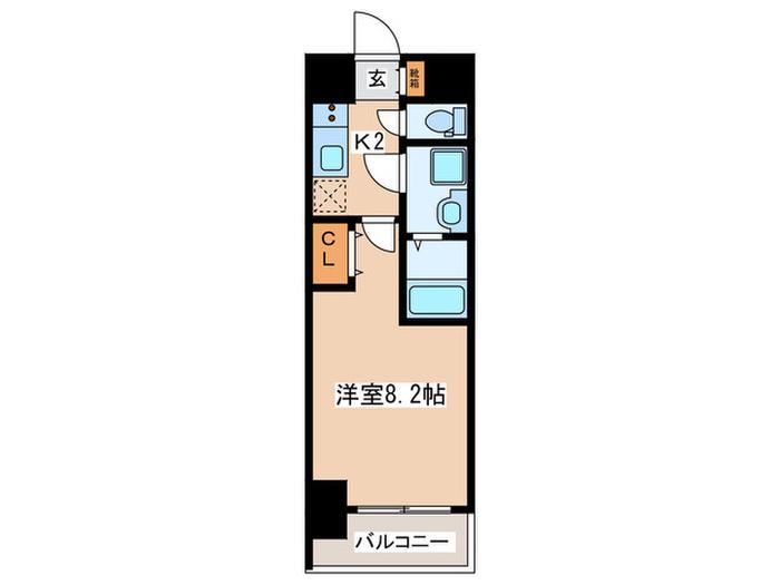 S-RESIDENCE阿波座ウエスト(1K/12階)の間取り写真