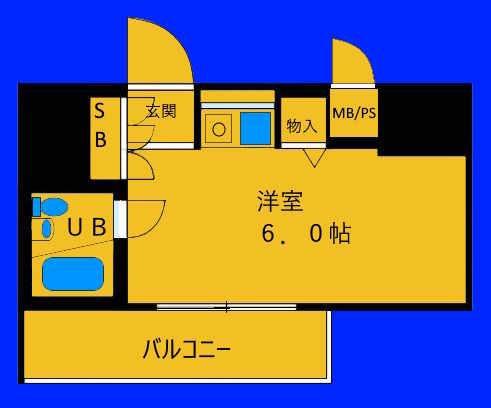 パレ・ドール伊勢佐木町南II(ワンルーム/3階)の間取り写真