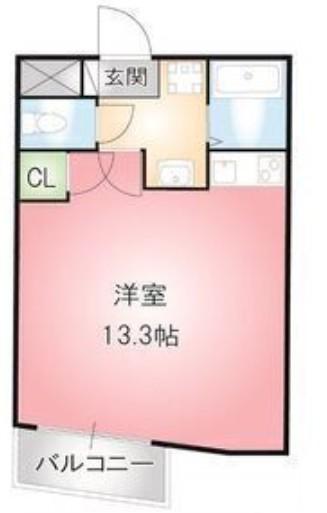 THUマンション(1K/5階)の間取り写真