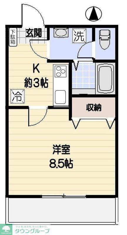 ロイヤルパレス(1K/3階)の間取り写真