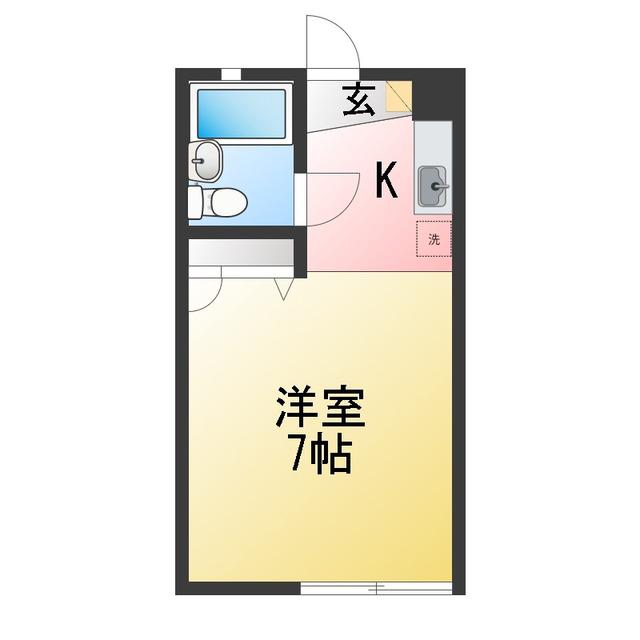 ヴィラ元木(ワンルーム/1階)の間取り写真