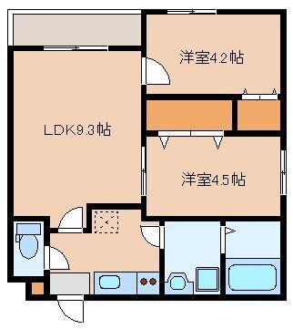 MAISON DE ROKU(2LDK/3階)の間取り写真