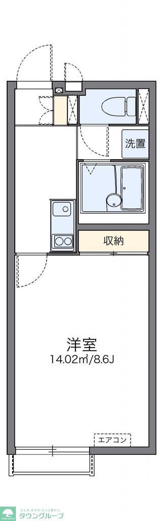 レオネクストトラスト(1K/1階)の間取り写真