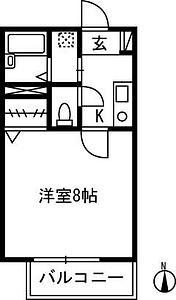 サニーホームズ松(ワンルーム/1階)の間取り写真
