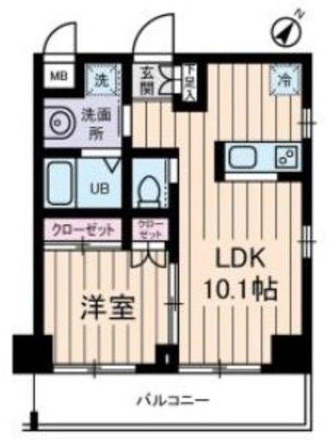 プレデパルク3(1LDK/5階)の間取り写真