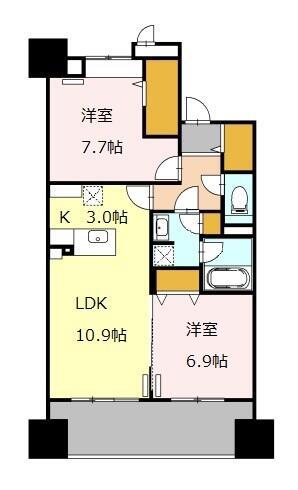 ロイヤルパークスシーサー南千住(2LDK/6階)の間取り写真