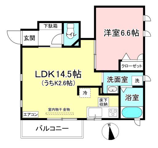 プロヌーブS・I(1LDK/1階)の間取り写真