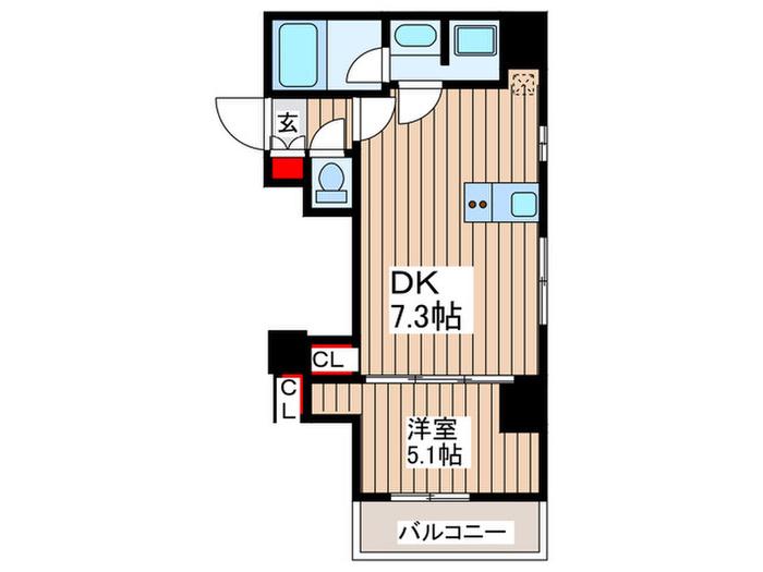 BELLEVIAGE KURAMAE(1DK/3階)の間取り写真