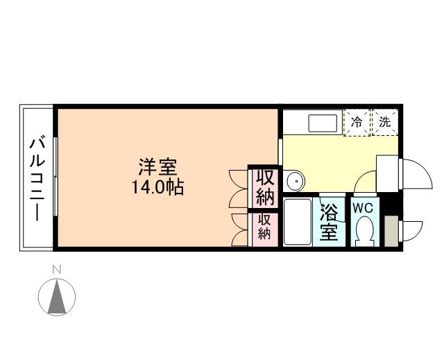 シャルマン布瀬(1K/3階)の間取り写真