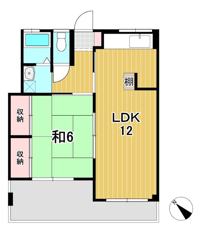 常陽ハイツ(1LDK/2階)の間取り写真