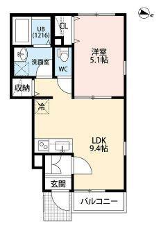 アムール千歳台1(1LDK/1階)の間取り写真