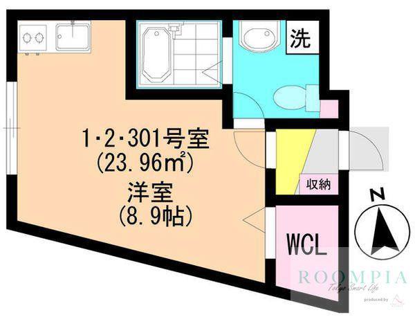 AJ馬込(ワンルーム/2階)の間取り写真