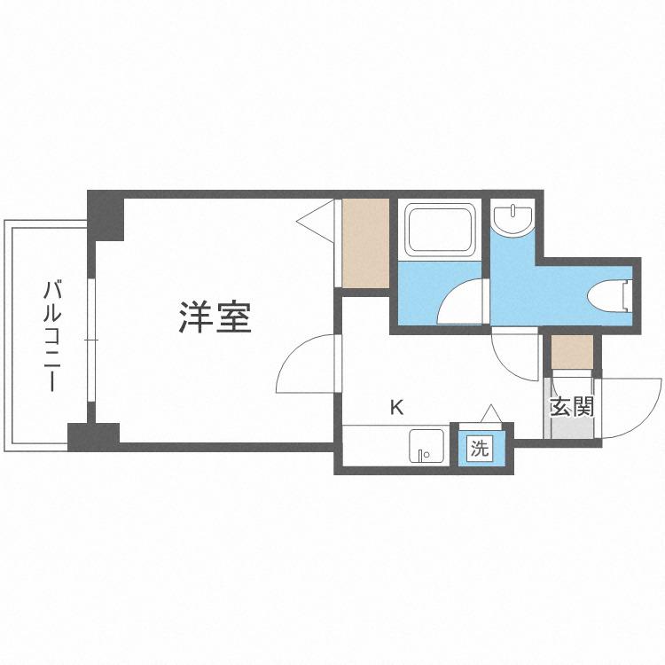 アスヴェル難波イースト(1K/10階)の間取り写真
