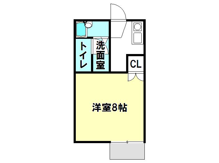 ハイツ ひまわり(1K/2階)の間取り写真