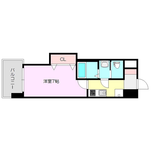 LUXE新大阪イースト2(1K/14階)の間取り写真