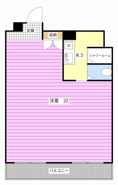 ウエストタウンハイツ(1K/4階)の間取り写真