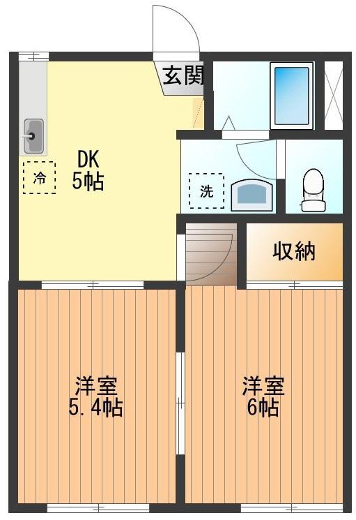 グリーンハイツ(2DK/1階)の間取り写真