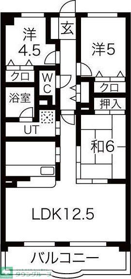 クレストヒルズ東山(3LDK/3階)の間取り写真